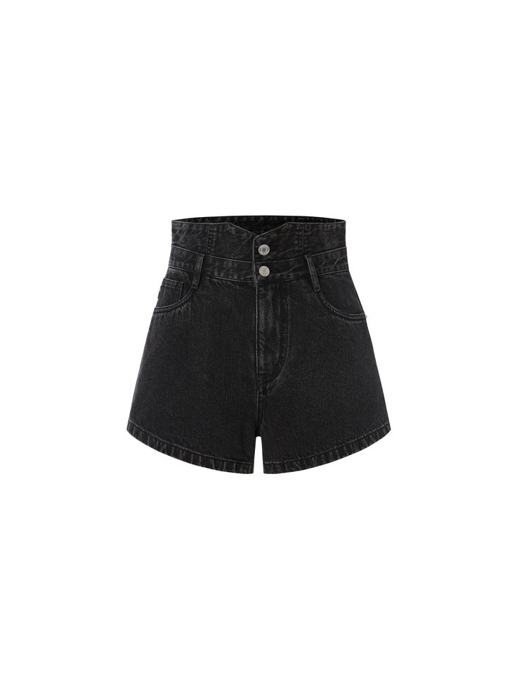 MO&Co. Women's High Waist Denim Shorts Features : - Double waist high waist design × black cow shorts - Fashionable hot pants version × personalized trimmingCode: MBC3SOTT01Length of size M is 33cmBlack : Model is 177cm tall and wearing a size M MATERIALS & CARE : Material : 100% CottonUse a washing machine at the mild process of 30℃Do not bleach, hang to dry Do not tumble dry, iron at low temperature Do not dry clean, do not expose to the sun The reverse side is washed in a mesh bag, do not soa Washed Black Bottoms With Built-in Shorts, High Waist Black Denim Bottoms, Washed Black Shorts With Belt Loops, Washed Black Belt Loops Shorts, Trendy Black Jean Shorts With Belt Loops, Trendy Black Shorts With Belt Loops, High Waist Black Summer Jeans, Black High Waist Summer Jeans, High Waist Black Jeans For Summer