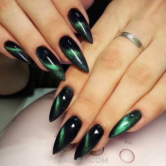 Best Nail Designs, September Nails, Green Nail Designs, Nails Green, Cat Eye Nails, Black Nail, Best Nail, Cool Nail Designs, Fall Nail Designs