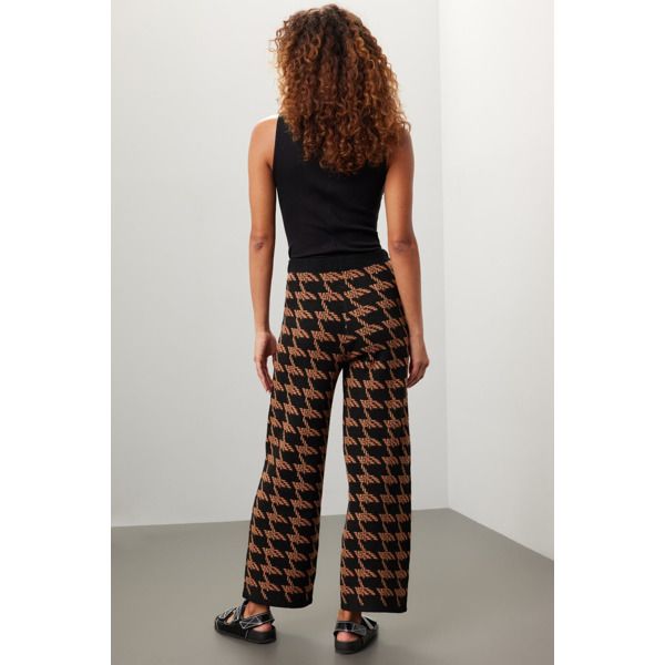 Multicolor houndstooth knit (43% Rayon, 27% Polyester, 22% Nylon, 6% Wool, 2% Cashmere). Pants. Pull on. 28" inseam. 11" rise. 10.5" leg opening. Imported. Fall Houndstooth Trousers, Houndstooth Straight Pants For Fall, Tapered Leg Houndstooth Bottoms For Business Casual, Tapered Leg Houndstooth Pattern Bottoms For Business Casual, Business Casual Houndstooth Tapered Leg Bottoms, Straight Pants With Houndstooth Pattern For Fall, Fall Houndstooth Straight Pants, Fall Houndstooth Pattern Straight Bottoms, Fall Houndstooth High-waisted Pants