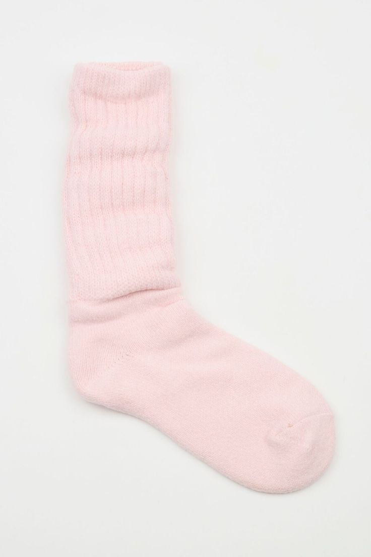 These socks are soooo soft <3 and the scrunched oversized vibe is giving 80's in the cutest way! Features - 55% recycled polyester, 37% polyester, 6% rubber, 2% spandex - Machine wash, cold - Imported Check And Balance, Denim Accessories, Trouser Pants, The Cutest, Socks, Spandex, Pink