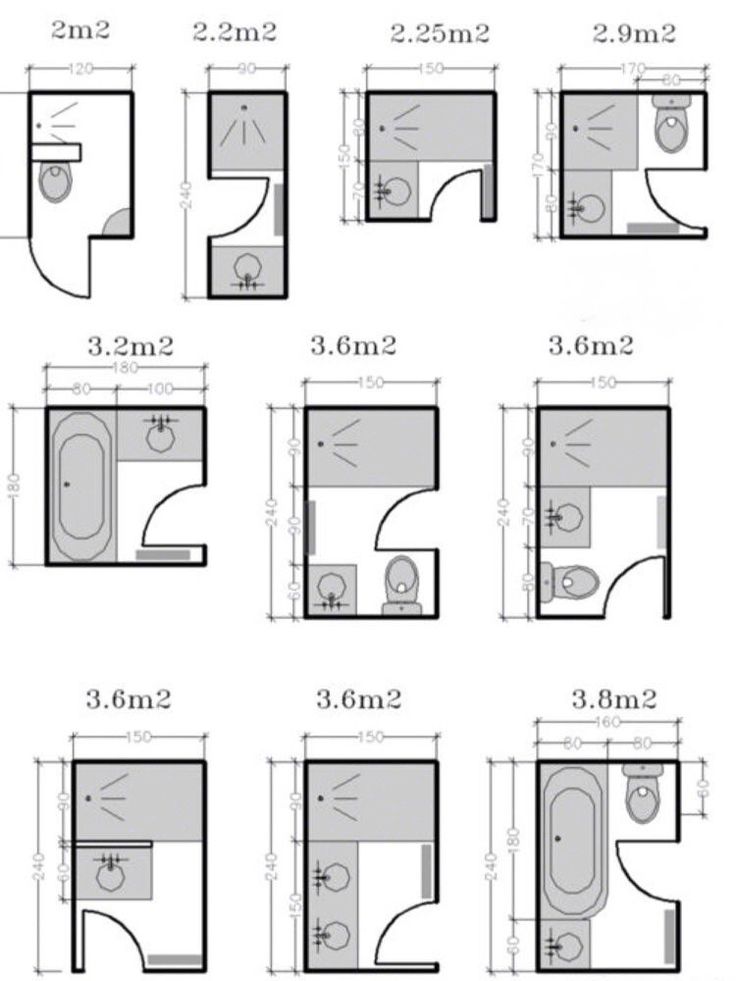 bathroom floor plans with measurements for each area