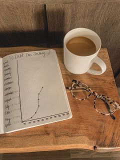 an open book on a wooden table next to a cup of coffee and eyeglasses