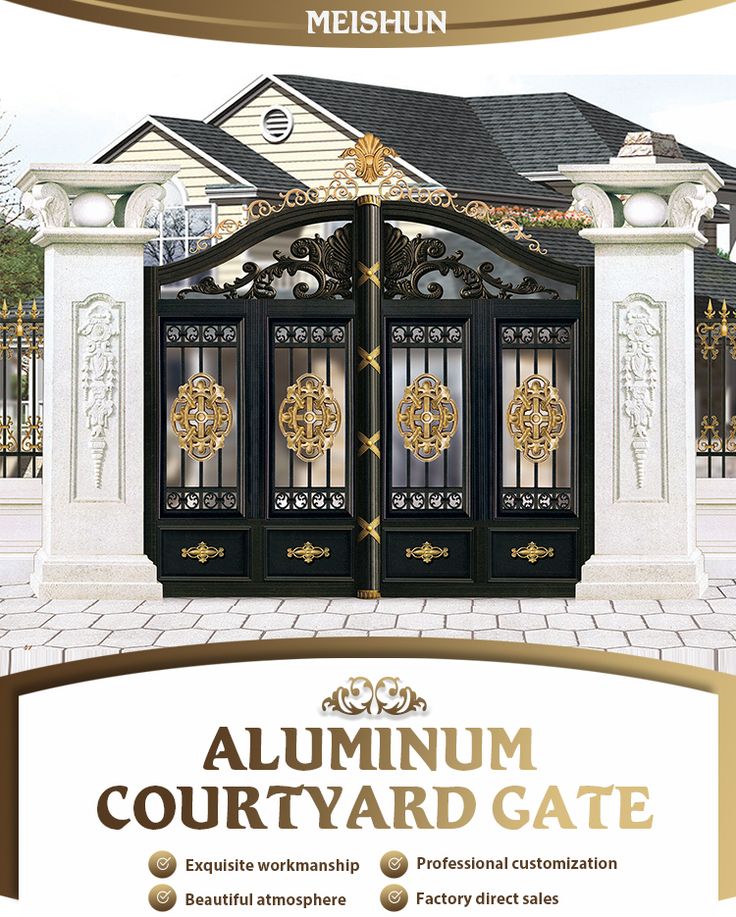 an advertisement for a luxury home gate