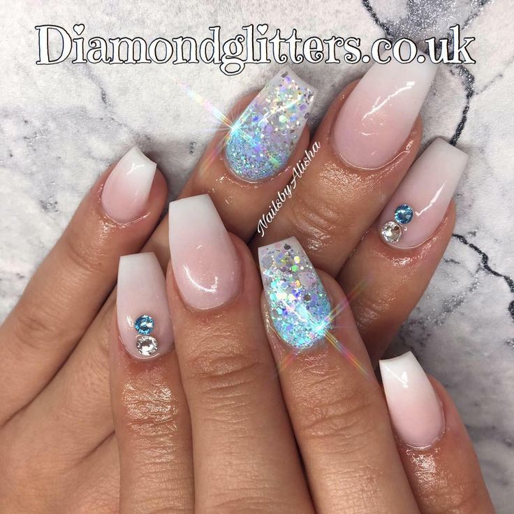 Light blue pearl multi mix and Opal diamonds Blue Pearl Nails, Pearl Nails, Nails Almond, Diamond Nails, Blue Pin, Diamond Glitter, Blue Pearl, Nails Designs, Almond Nails