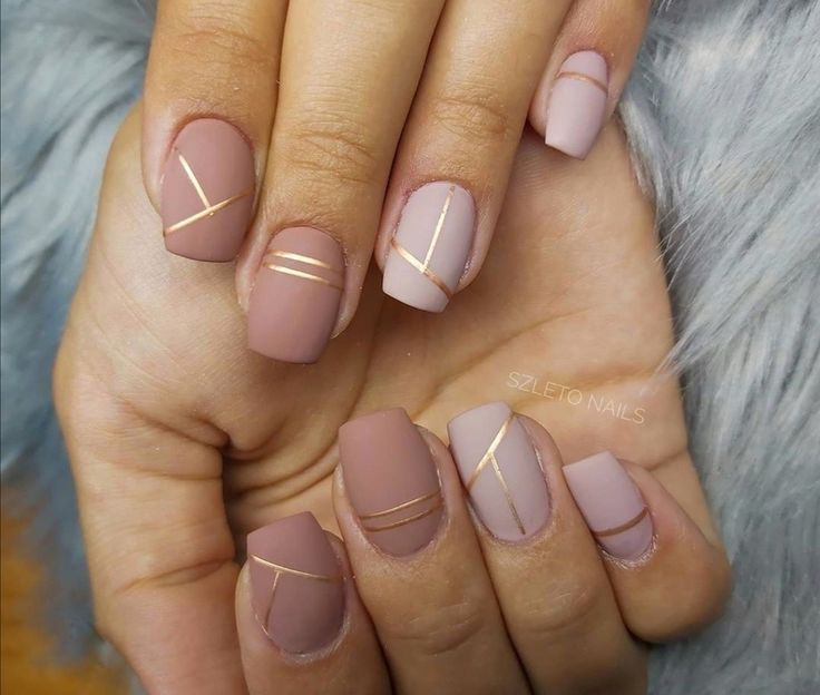 Matt Nude Nails, Line Nail Designs, Tan Nails, Office Nails, Mauve Nails, Line Nail Art, February Nails, Nude Nail Designs, Matte Nails Design