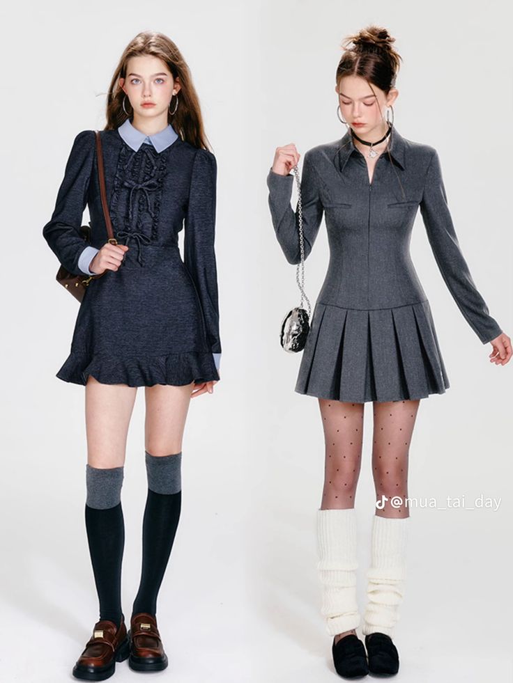 Book Club Outfit, Peppy Style, 60s Inspired Outfits, 90s Inspired Outfits, Club Outfit, School Uniforms, Fashion Korean, Knee High Socks, Looks Style