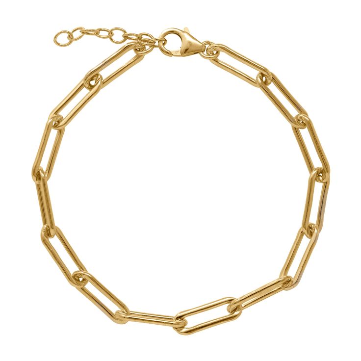 paperclip bracelet Gold-tone Paperclip Chain Bracelet For Formal Occasions, Chic Yellow Gold Tarnish-resistant Chain Bracelet, Dainty Yellow Gold Paperclip Bracelet, Tarnish Resistant, 14k Yellow Gold Hand-set Chain Bracelet, Elegant 14k Gold-filled Paperclip Bracelet With Adjustable Chain, Dainty Bracelets, Arm Candy, Rhodium Plated, Chain Bracelet