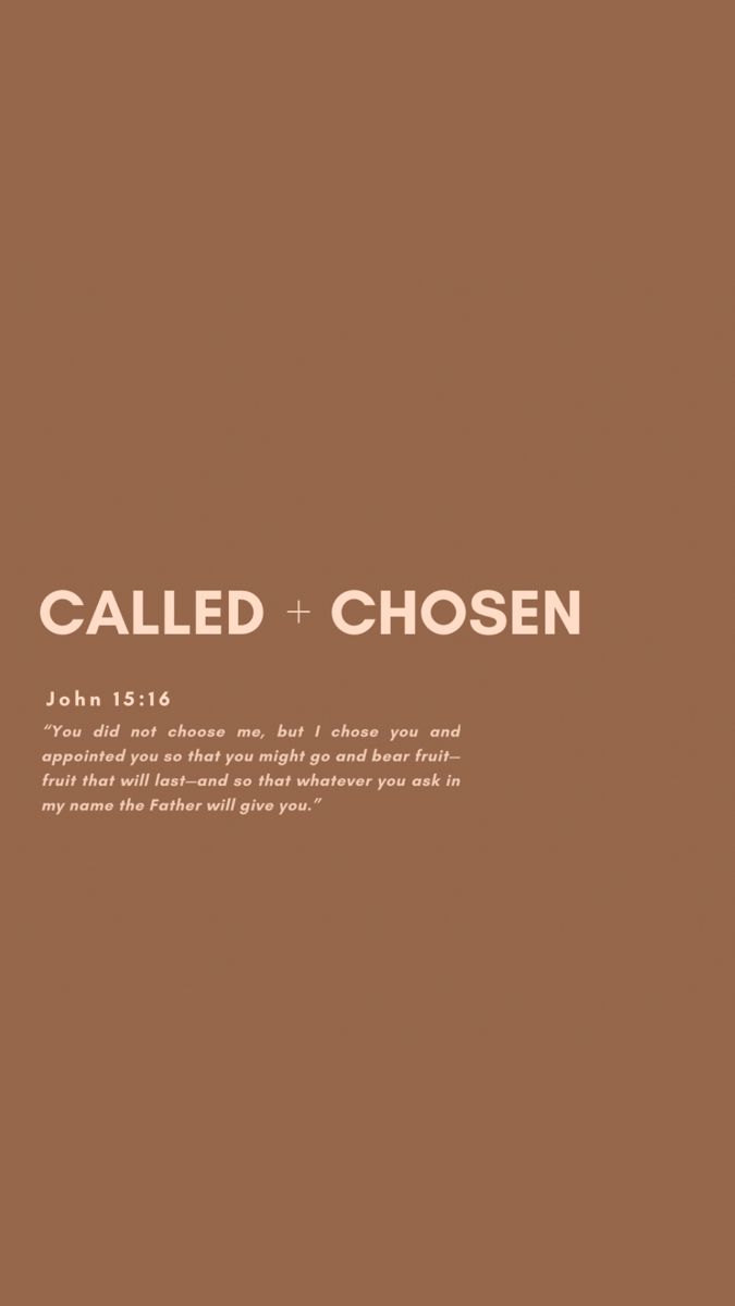 a brown and white photo with the words called chosen written in black ink on it