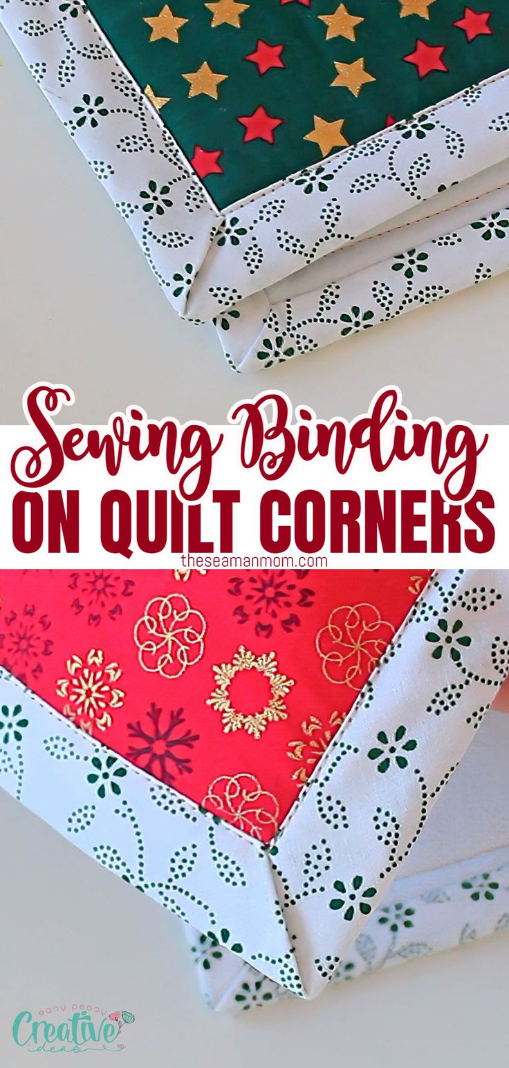 HOW TO SEW BINDING ON QUILT CORNERS Quilt Binding Tutorial, Quilt Corners, Sewing Binding, Binding Tutorial, Quilt Border, Sewing Tutorials Free, Quilt Binding, Sewing Projects For Kids, Sewing Skills