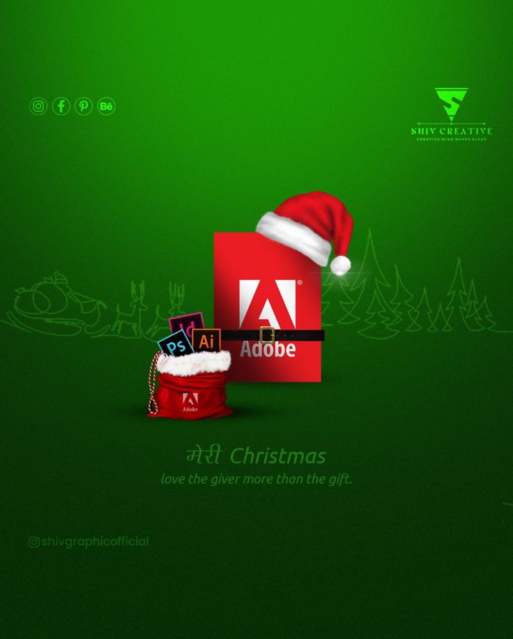 a green christmas wallpaper with a santa hat