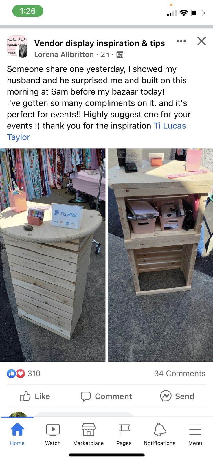 an image of a table made out of pallets and some sort of wooden box