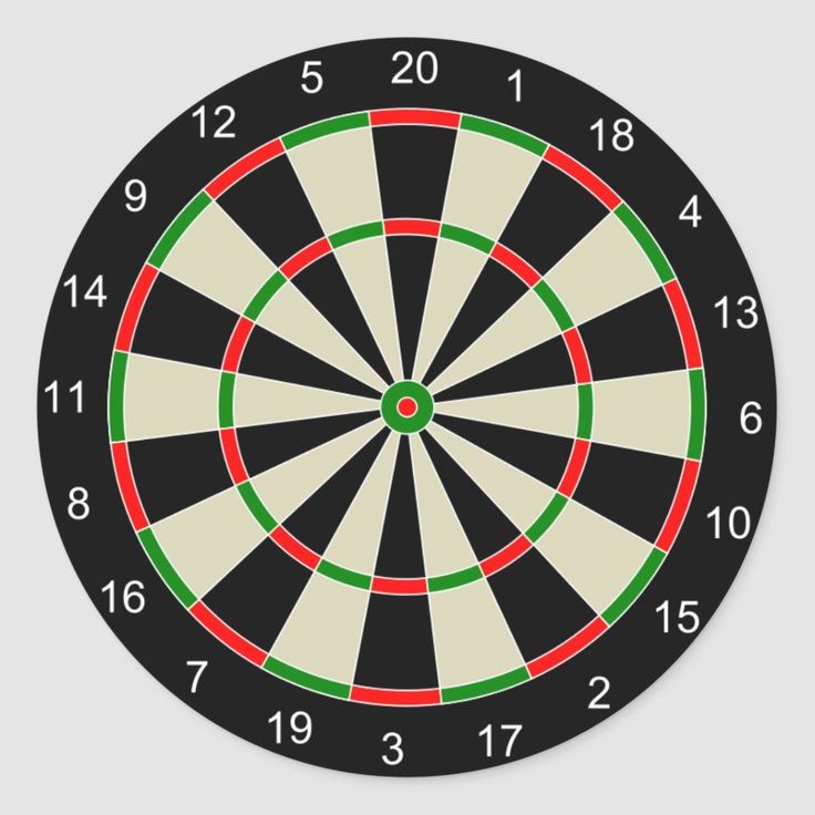 a dart board with numbers on it