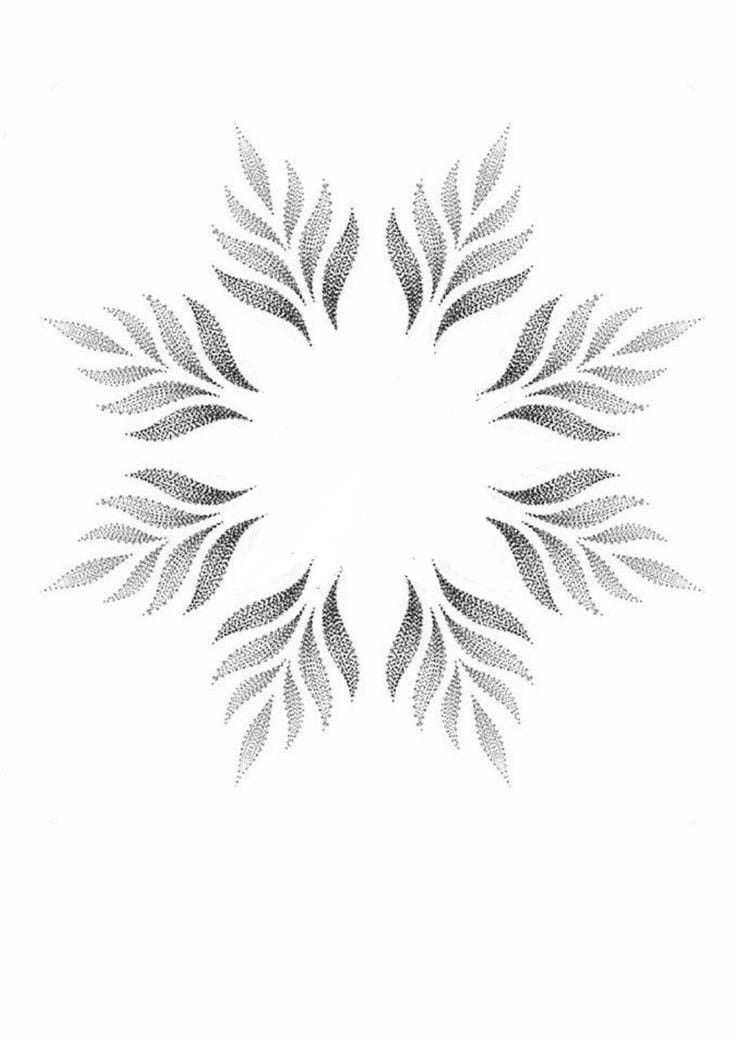 an abstract flower design in black and white