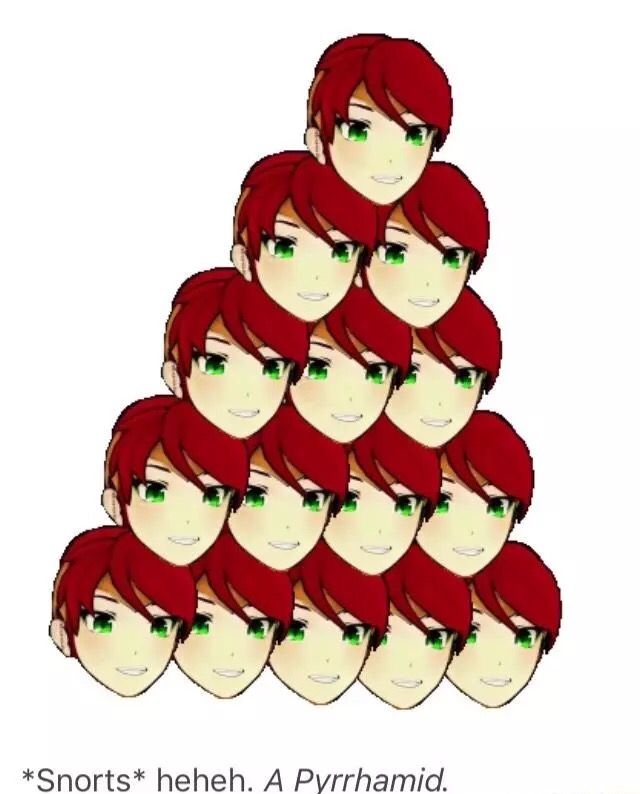 a bunch of red hair with green eyes on top of each other, and the words short