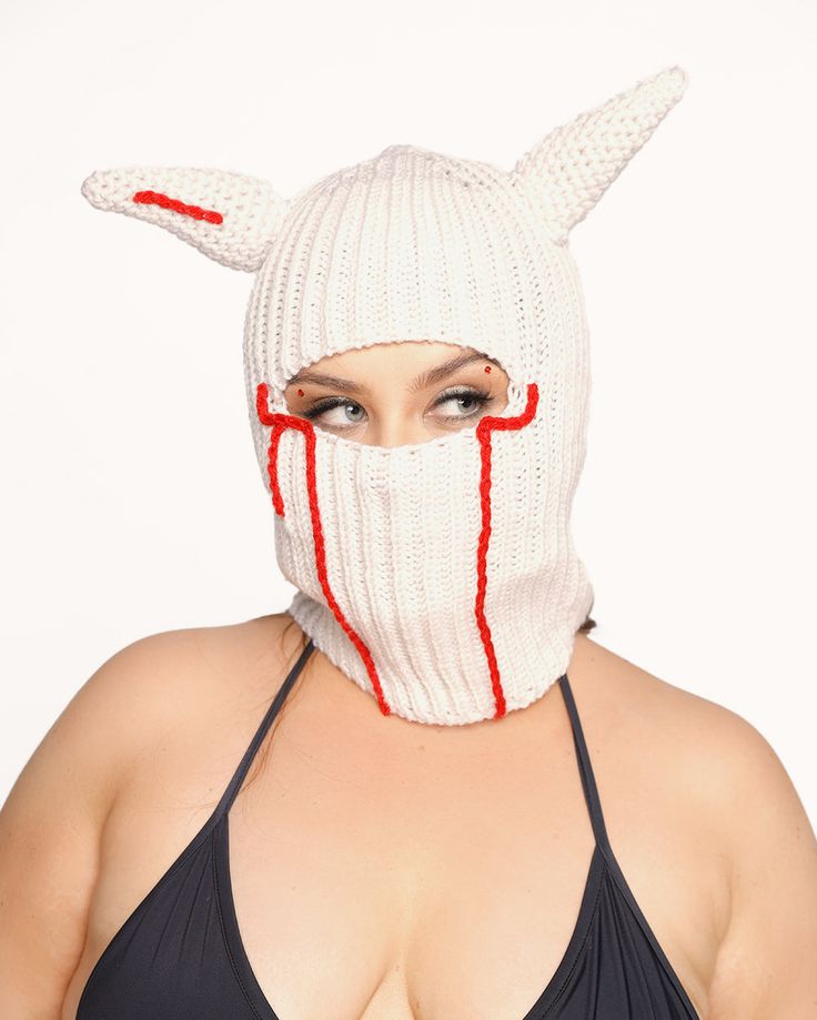 Serving looks and mischievous vibes in the Devil In Disguise Balaclava Hat! Choose from pink and white to instantly level up your Halloween outfit. White Novelty Costume Accessories For Halloween, White Novelty Halloween Costume Hats And Headpieces, White Novelty Halloween Costume Hat, Playful Halloween Cosplay Costume Hats And Headpieces, White Costume Accessories For Carnival Cosplay, White Costume Accessories For Cosplay Carnival, Playful Costume Hats And Headpieces For Halloween Cosplay, Playful Halloween Costume Hats And Headpieces For Cosplay, Winter Novelty Costume Accessories