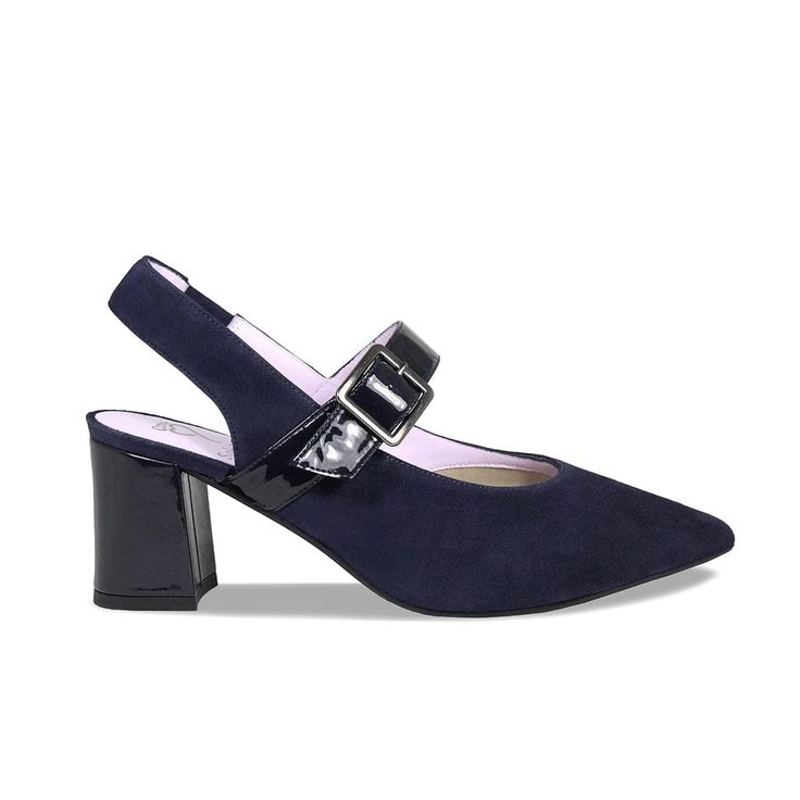 Corinne: Navy Suede & Patent – Comfy Bunion Heels | Sole Bliss – Sole Bliss USA Comfy Heels, Patent Leather Heels, 5 Inch Heels, Women's Wardrobe, Rubber Heels, Mid Heel, Leather Cover, Free Bag, Shoes Online