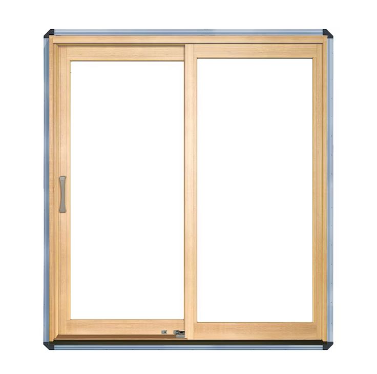 an open sliding glass door on a white background