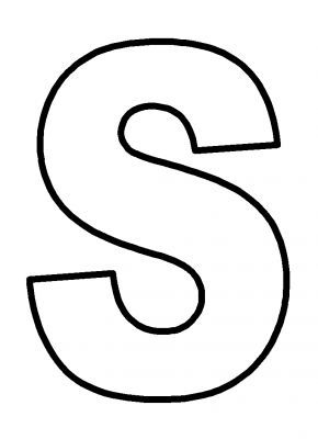 the letter s is shown in black and white