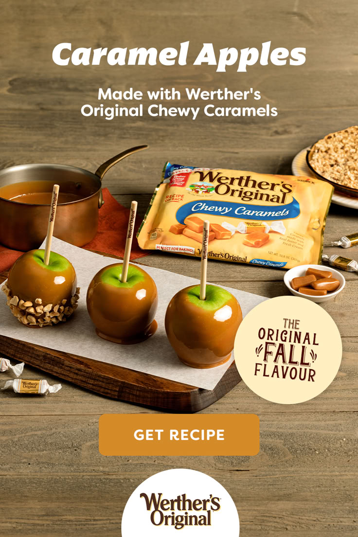 caramel apples made with werther's original chewy caramels