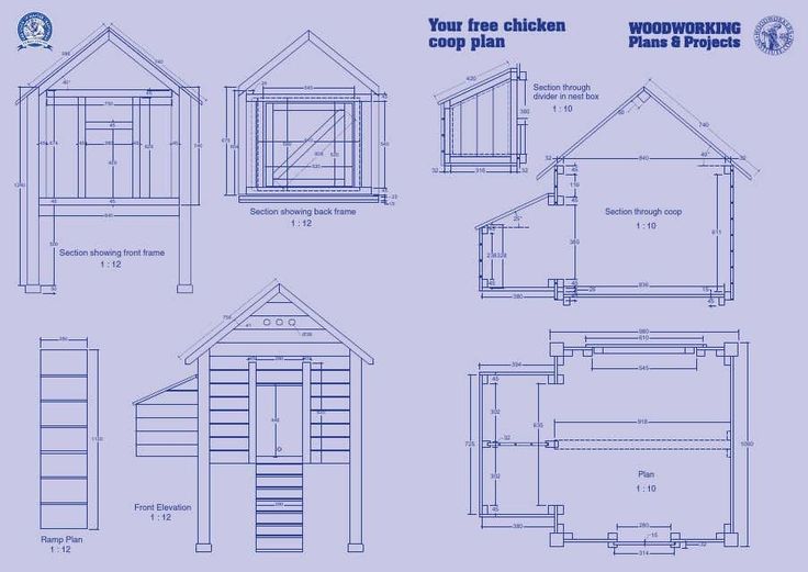 the plans for a small wooden shed are shown in blueprint, with measurements to each side