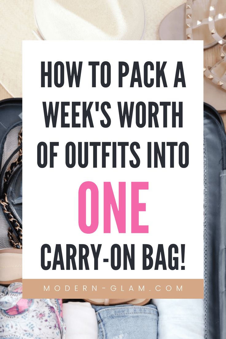 the words how to pack a week's worth of outfits into one carry - on bag