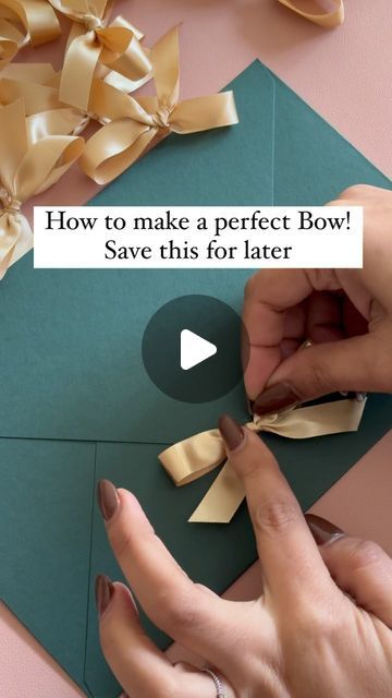 Flat Ribbon Bow, How To Make A Pretty Bow With Ribbon, How To Make Cute Bows With Ribbon, Simple Ribbon Bow Diy, How To Tie A Bow With Ribbon Video, Making A Simple Bow, Easy Small Bows With Ribbon, How To Make A Tiny Bow With Ribbon, Make A Bow Out Of Ribbon