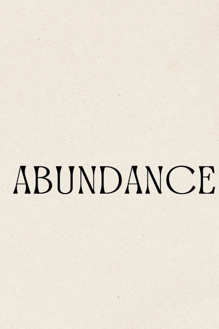 the word abundance written in black on a white background