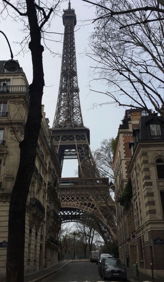 the eiffel tower towering over paris, france