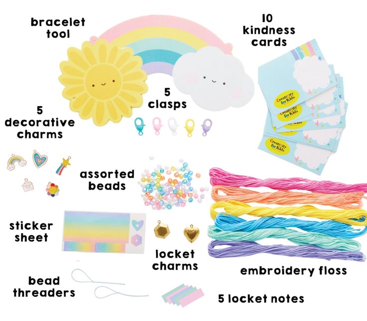 the contents of a craft kit for kids