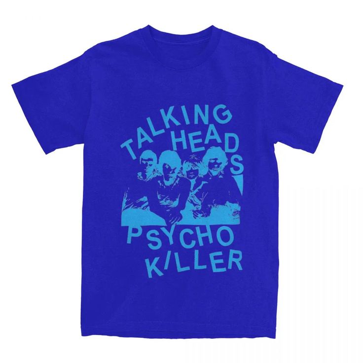 Talking Heads Psycho Killer Men Women's Rock Shirts Stuff Fashion Cott Punk Band Shirts, Talking Heads Shirt, Punk Rock Shirts, The Killers Tshirt, Fitted Skull Print T-shirt Band Merch, Punk Music, Talking Heads, Music Band, Rock Shirts