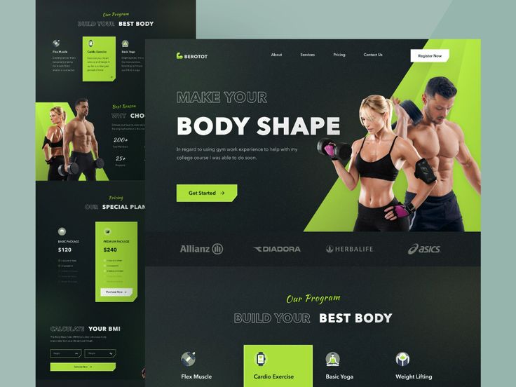 the website design for body shape