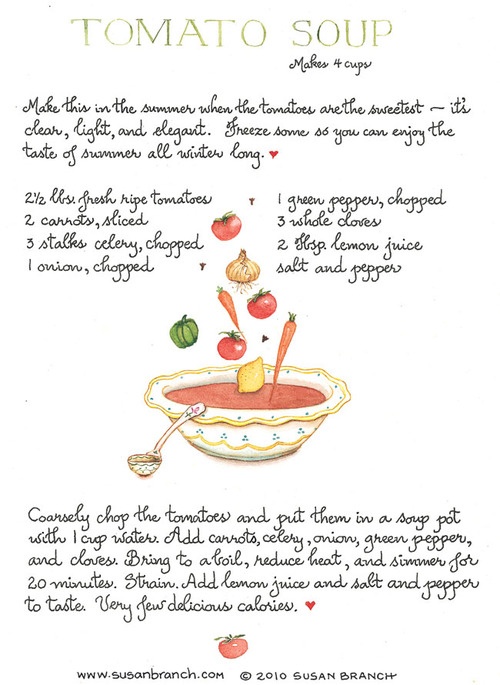 an illustrated recipe for tomato soup