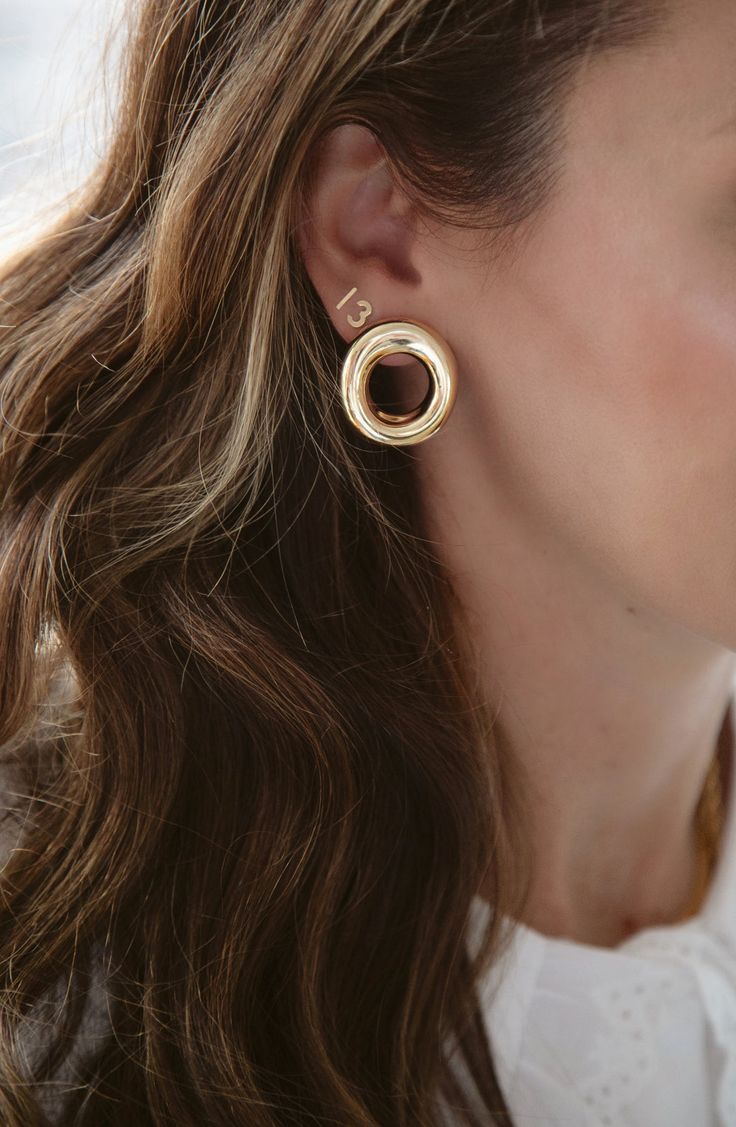 Coco Earrings – Brinker + Eliza Trendy Gold Circle Jewelry, Everyday Tarnish Resistant Round Earrings, Everyday Round Tarnish Resistant Earrings, Trendy Gold Circular Jewelry, Trendy Circle Gold Jewelry, Round Gold Plated Earrings For Everyday, Everyday Circular Gold Plated Jewelry, Chic Circle Earrings For Everyday, Everyday Tarnish-resistant Round Earrings