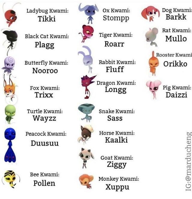 an image of different types of characters in the game pokemon and their names are shown