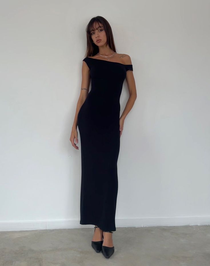 Rib Black Maxi Dress | Tehyun – motelrocks-com-us