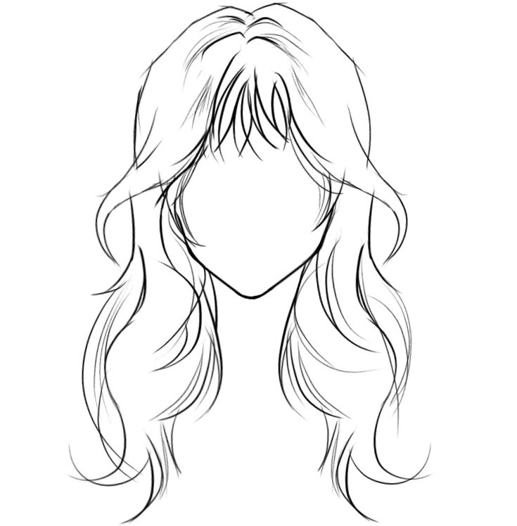 a drawing of a woman's head with long hair