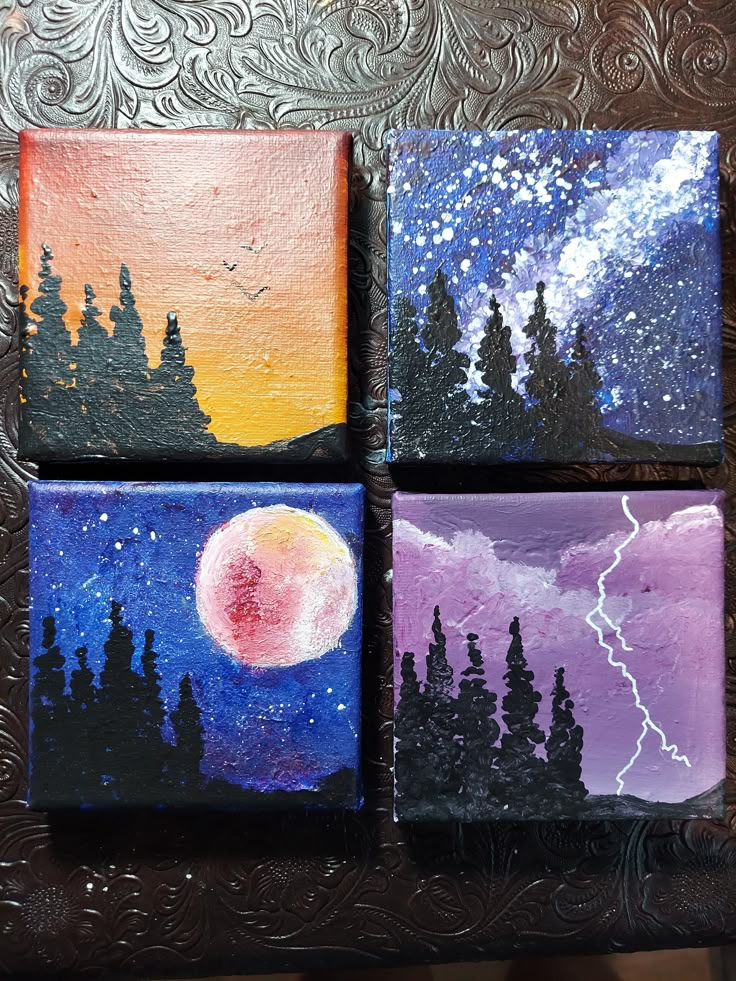 I am a partially blind painter. Each of my products are made with love, care, and patience. Handmade acrylic painting. Perfect for any room. Give as a gift or keep for yourself. Sky Painting Ideas, Pour Paint, Watercolor Paintings For Beginners, Black Art Painting, Canvas Painting Designs, Landscape Art Painting, Sky Painting, Watercolor Art Lessons, Painting Set