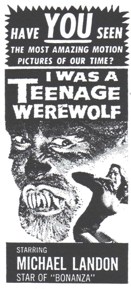 an old movie poster with the words i was a teenage werewolves