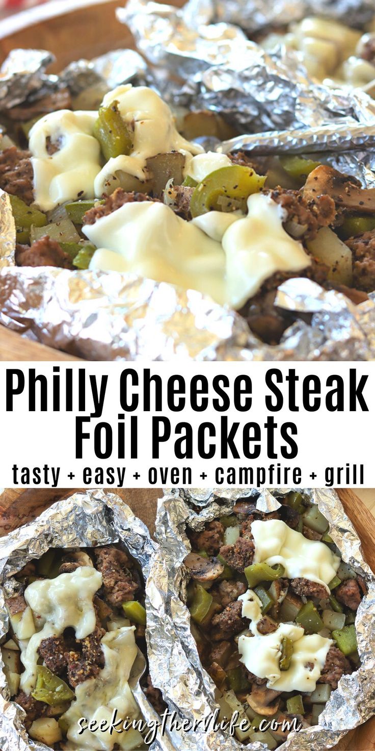 an image of philly cheese steak foil packets