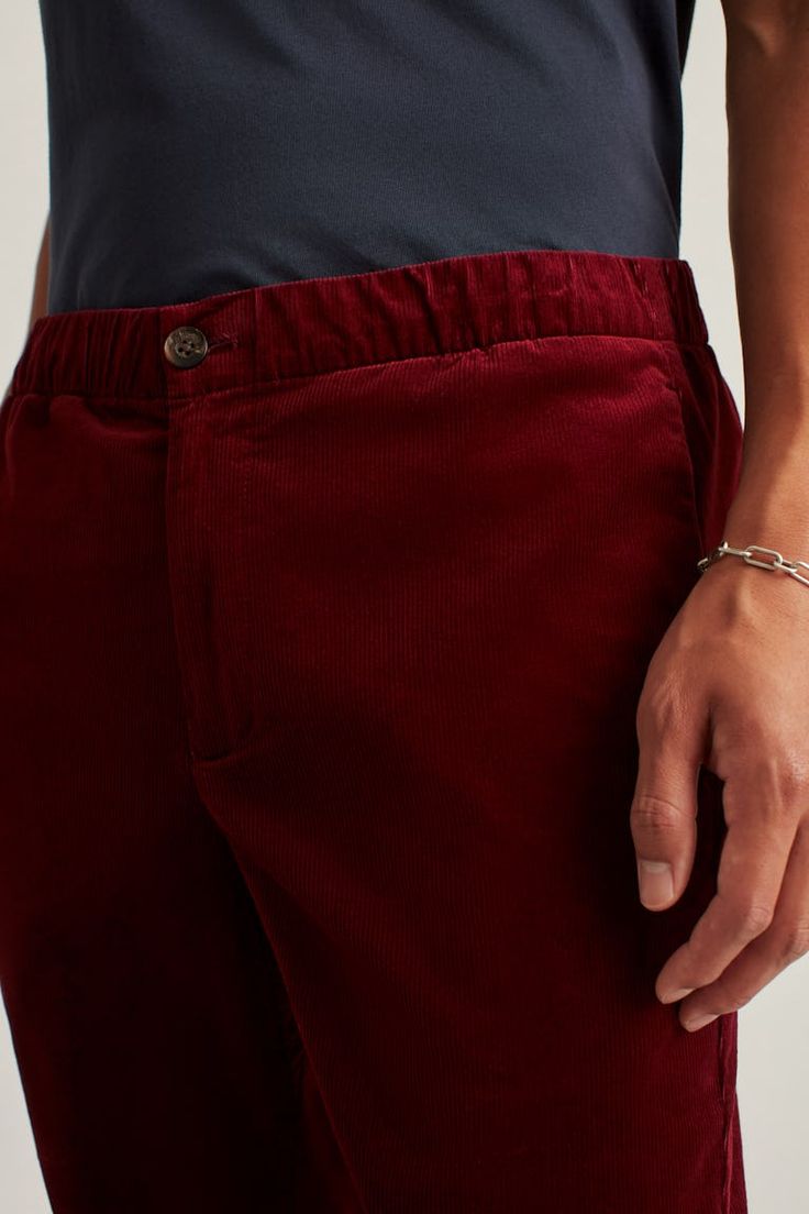 Corduroy Drawstring Pants | Bonobos Relaxed Fit Corduroy Bottoms For Everyday, Casual Corduroy Pants With Elastic Waistband, Casual Corduroy Bottoms With Elastic Waistband, Casual Corduroy Bottoms With Hip Pockets, Relaxed Fit Corduroy Bottoms With Elastic Waistband, Casual Corduroy Pants With Hip Pockets, Everyday Corduroy Bottoms With Pockets, Cold Weather Pants, Spring Red