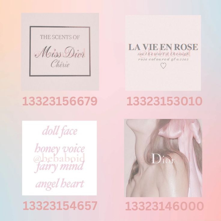 four different business cards on a pink and blue background with the words la vien rose