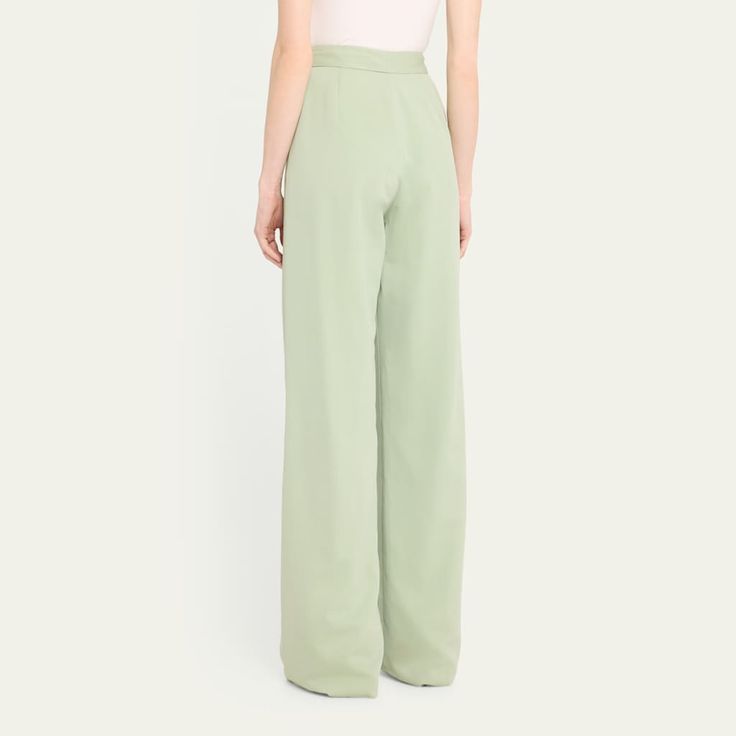 Oscar de la Renta pants in silk georgette High rise Pleated front Wide legs Full length Hook-tab/zip fly Silk/elastane Made in Italy Chic Silk Trousers Dress Pants, Chic Silk Dress Pants, Silk Full-length Evening Bottoms, Silk Straight Pants For Evening, Evening Silk Full-length Bottoms, Silk Full Length Bottoms For Evening, Tailored High-waisted Silk Pants, Tailored Silk High-waisted Pants, High-waist Silk Pants For Spring