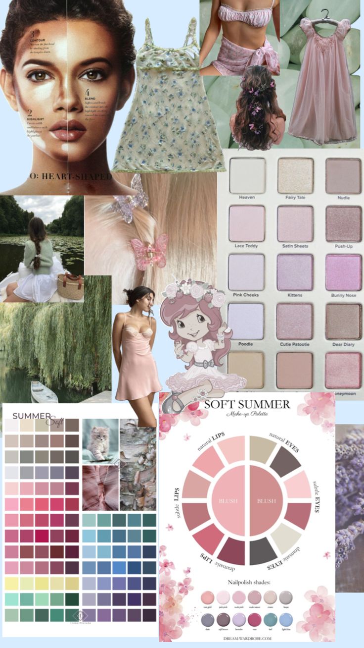 Soft Summer Color Palette Aesthetic, Soft Summer Jewelry Color, Shaded Soft Summer Color Palette, Summer Color Season Outfits, Soft Summer People, Soft Summer Clothes Aesthetic, Soft Summer Moodboard, Soft Summer Fashion Outfit Ideas, Light Summer Palette Outfits