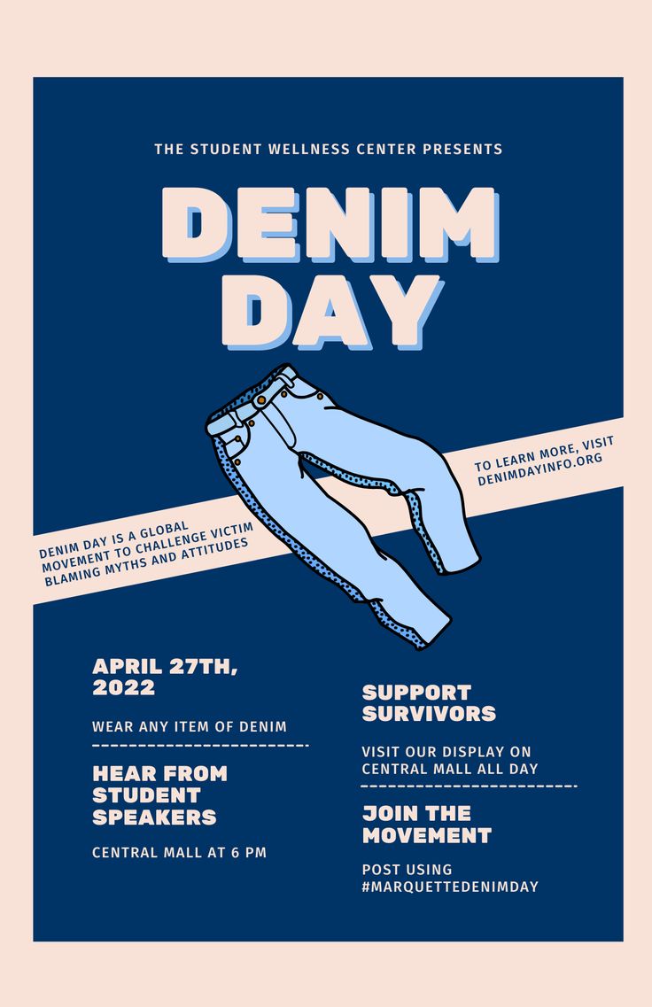 a poster with the words denim day on it