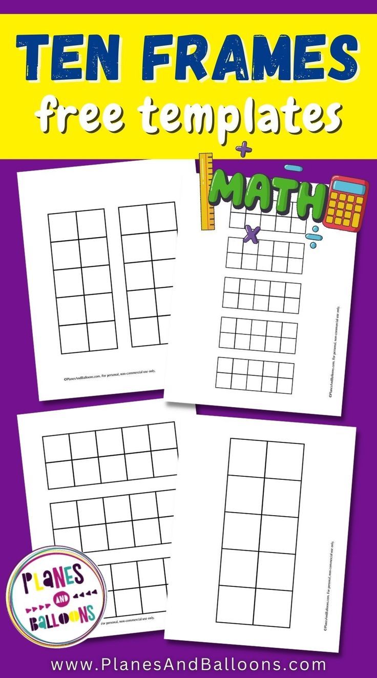 ten frames with the text free templates to print for math and other learning activities