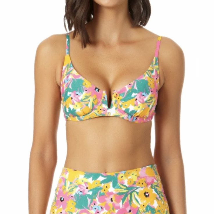 Anne Cole Sunshine Floral Print Underwire Bikini Top Nwt Sz M Brand New With Tags, Never Worn And In Perfect Condition. Approximate Measurements 13.5" Across Band Yellow Beachwear Swimwear With Built-in Bra, Yellow Swimwear With Built-in Bra Beachwear, Yellow Swimwear With Built-in Bra, Yellow Swimwear With Built-in Bra For Beach Season, Yellow Swimwear With Built-in Bra For Pool, Fitted Yellow Swimwear With Built-in Bra, Yellow Swimwear With Padded Cups For Vacation, Yellow Underwire Swimwear For Beach, Yellow Underwire Swimwear For Summer