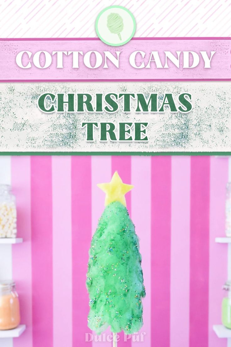 the cotton candy christmas tree is on display