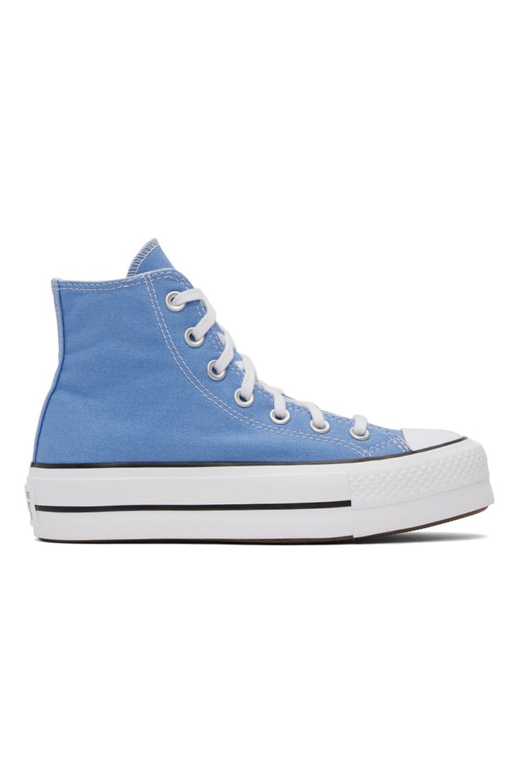 Converse: Blue All Star Lift High-Top Sneakers | SSENSE Cute Converse Shoes, Cute Converse, Converse Platform, Back To School Shoes, Blue Converse, Preppy Shoes, Platform Converse, Shoe Inspo, Blue Sneakers