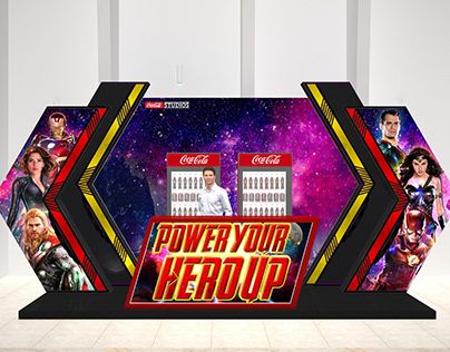 an advertisement for the game power your kerouup on display in a white room