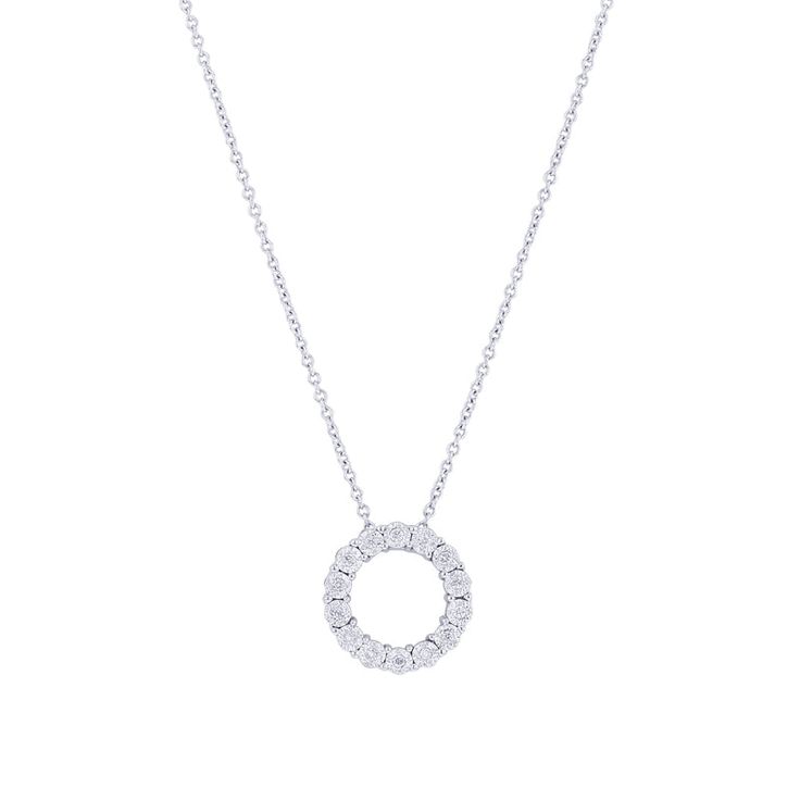 The Mirage Circle Diamond Necklace is a stunning wreath inspired design crafted from 14 karat gold and set with 1/20 carat total weight of round brilliant diamonds. The unique foil halos around each diamond amplify the look of each diamond, making this a stand out piece! Circle Diamond Necklace, Diamond Circle Necklace, The Mirage, Luxe Jewelry, Circle Diamond, A Stand, Top Gifts, Brilliant Diamond, Wedding Shop